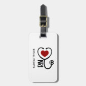 心臓ナースハート聴診器RN ラゲッジタグ (正面縦)