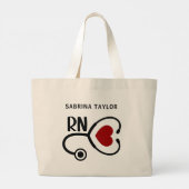 心臓ナースハート聴診器RN ラージトートバッグ (裏面)