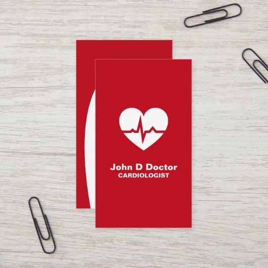 心臓医モダン心学ハート名刺 名刺 (正面/裏面インサイチュ)