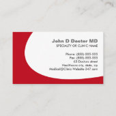 心臓医モダン心学ハート名刺 名刺 (裏面)