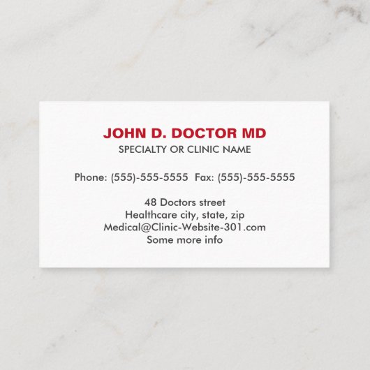 心臓医モダン心学ハート名刺 名刺 (裏面)