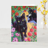 心臓地帯猫 カード (黄色い花)