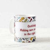 心臓学ハート医学パン医師のパターンの贈り物 コーヒーマグカップ (正面左)