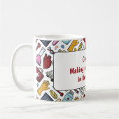 心臓学ハート医学パン医師のパターンの贈り物 コーヒーマグカップ (左)