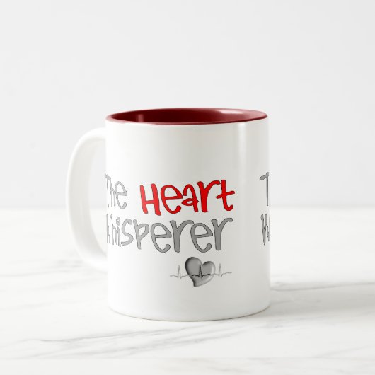 心臓学医のギフト"ハートの囁くもの" ツートーンマグカップ (正面左)