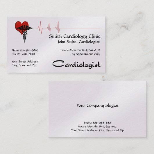 心臓学医の名刺 名刺 (正面/裏面)
