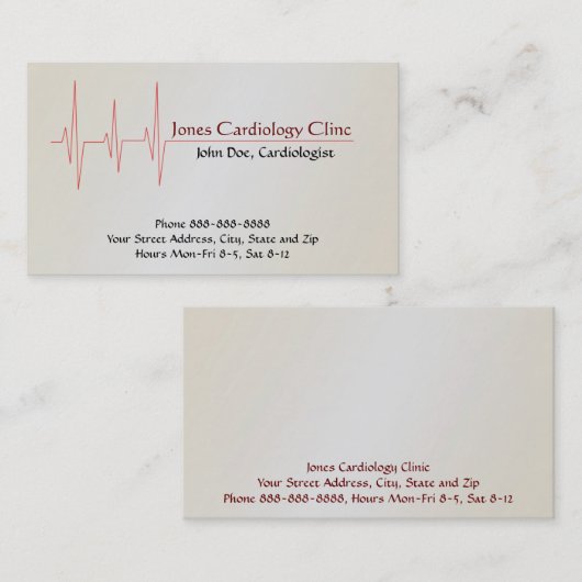 心臓学医の名刺 名刺 (正面/裏面)