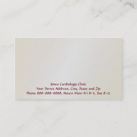 心臓学医の名刺 名刺 (裏面)