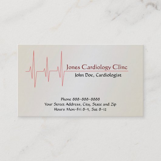 心臓学医の名刺 名刺 (正面)