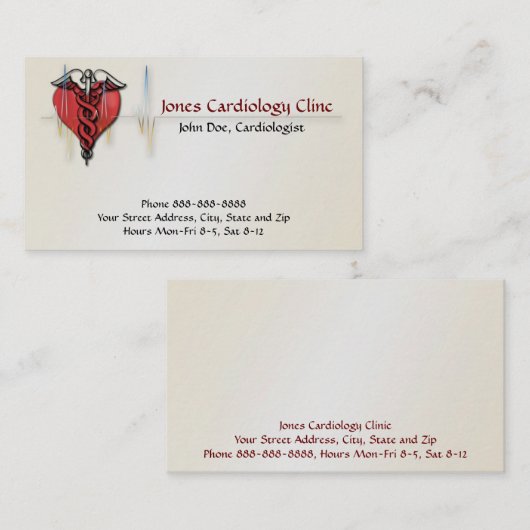 心臓学医の名刺 名刺 (正面/裏面)