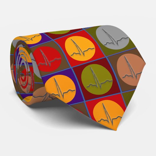 心臓学医の芸術のタイQRSのポップアート ネクタイ (ロール)