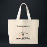 心臓学医はしますリズム(ECG/EKG)とのそれを ラージトートバッグ<br><div class="desc">あなたのハートの湾曲のリズムについて知るべき心臓学医がある必要性無し。 冗談のことわざ"心臓学医と共に心電図のECG/EKGの心拍を、特色にするこれらのギフトの何れかの楽しむな歪んだ暗示的な医学のユーモアはリズムとのそれを"します。 驚いて見直させます科学的なユーモアのギフトと今日意味するものをについて他を!</div>