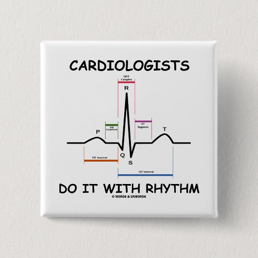 心臓学医はしますリズム(ECG/EKG)とのそれを 缶バッジ (正面)