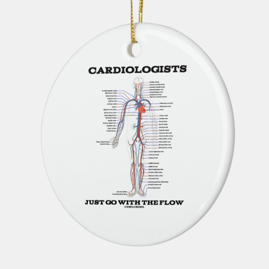 心臓学医は流れとちょうど行きます(循環) セラミックオーナメント (左)