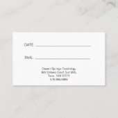 心臓学又は心臓専門医 予約カード (裏面)