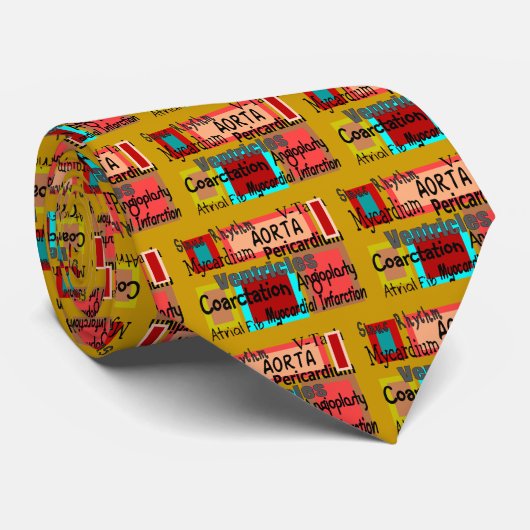 心臓学用語男性のネクタイ、ユニークデザイン ネクタイ (ロール)