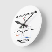 心臓学(ECG/EKG)のための私の心拍 ラウンド壁時計 (傾斜)