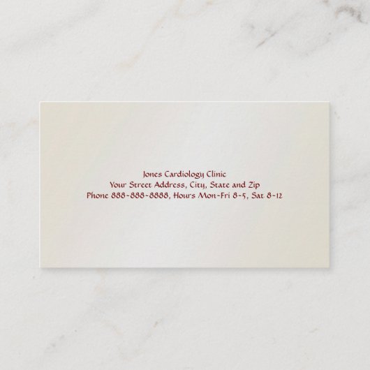 心臓専門医の名刺 名刺 (裏面)