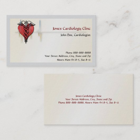 心臓専門医の名刺 名刺 (正面/裏面)