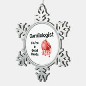 心臓専門医の善人 スノーフレークピューターオーナメント (右)