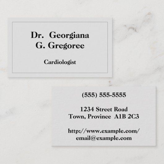 心臓専門医の基本およびミニマリストの名刺 名刺 (正面/裏面)
