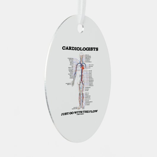 心臓専門医は流れの循環と一緒に行く メタルオーナメント (正面右)