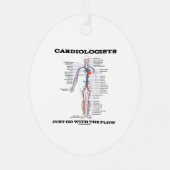 心臓専門医は流れの循環と一緒に行く メタルオーナメント (裏面)
