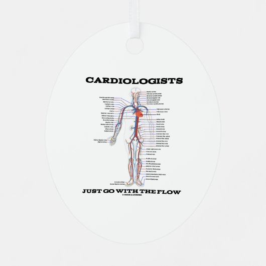 心臓専門医は流れの循環と一緒に行く メタルオーナメント (裏面)