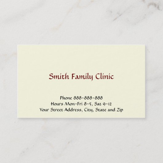 心臓専門医ドクターメディカルシンボルの名刺 名刺 (裏面)