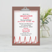 心臓専門医ドクター卒業パーティー招待状 招待状 (スタンド正面)