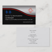 心臓専門医メディカルドクター – ecg trace、赤十字 名刺 (正面/裏面)