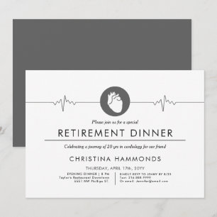 心臓専門医リタイアディナー  ミニマルスタイル 招待状