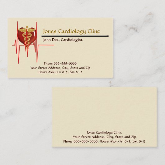 心臓専門医名刺 名刺 (正面/裏面)