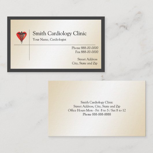 心臓専門医名刺 名刺 (正面/裏面)