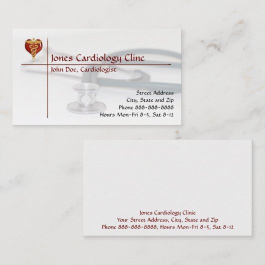 心臓専門医名刺 名刺 (正面/裏面)