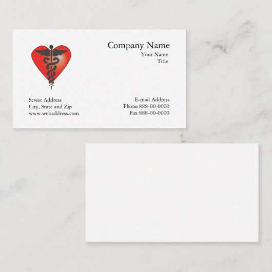 心臓専門医名刺 名刺 (正面/裏面)