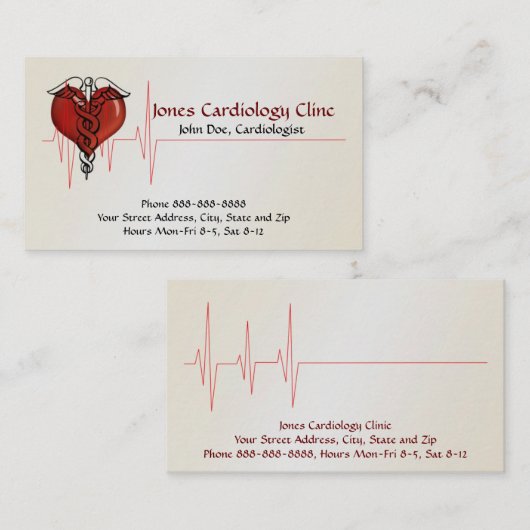心臓専門医名刺 名刺 (正面/裏面)