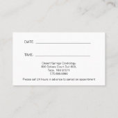 心臓専門医 予約カード (裏面)