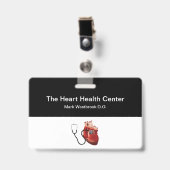 心臓専門医 名札テンプレート バッジ (クリップ付き表面)