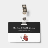 心臓専門医 名札テンプレート バッジ (クリップ付き裏面)