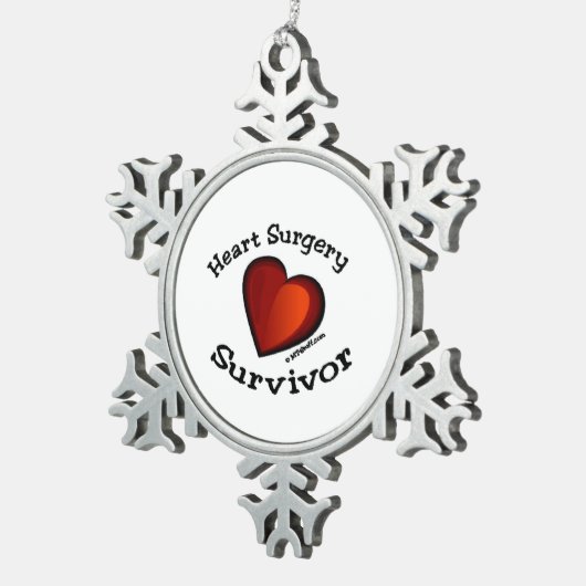 心臓手術の生存者 スノーフレークピューターオーナメント (右)
