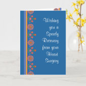 心臓手術のRangoliのボーダー青からよく得て下さい カード (黄色い花)