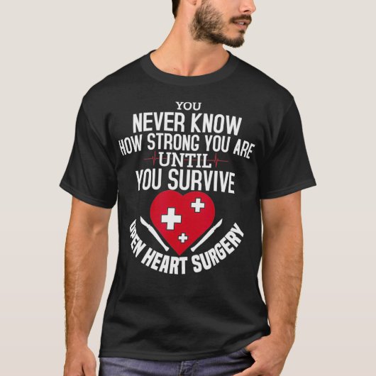 心臓手術を乗り越えた!回復期の男性へのギフト Tシャツ (正面)