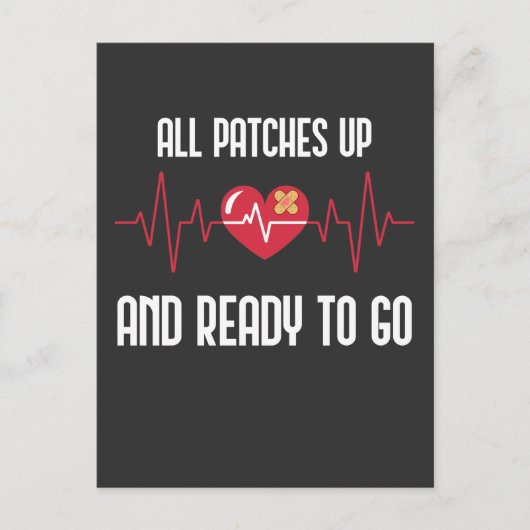 心臓手術後の回復 お大事に バイパス リカバリー ポストカード (正面)