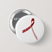 心臓病の生存者の赤のリボン 缶バッジ (正面&裏面)