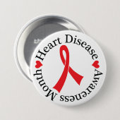 心臓病の認識度のリボンボタン 缶バッジ (正面&裏面)
