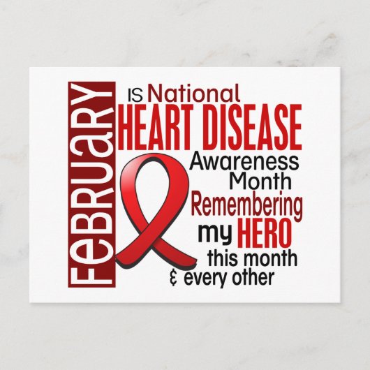 心臓病の認識度月のリボンI2.2 ポストカード (正面)