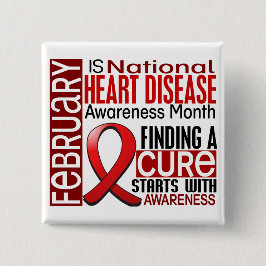 心臓病の認識度月のリボンI2.5 缶バッジ