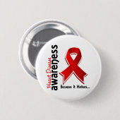 心臓病の認識度5 缶バッジ (正面&裏面)