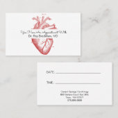 心臓病アポイントメント患者カード 予約カード (正面/裏面)